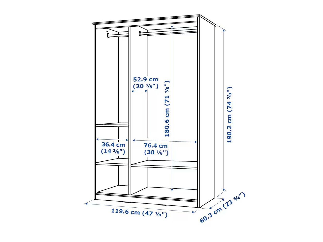 Шкаф распашной Сонгесанд 113 white ИКЕА (IKEA) изображение товара